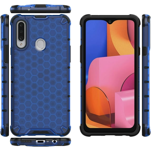 Compatible with Samsung Galaxy A20s Case Cover,Honeycomb Anti-Drop Shock-Absorbing Case Blue