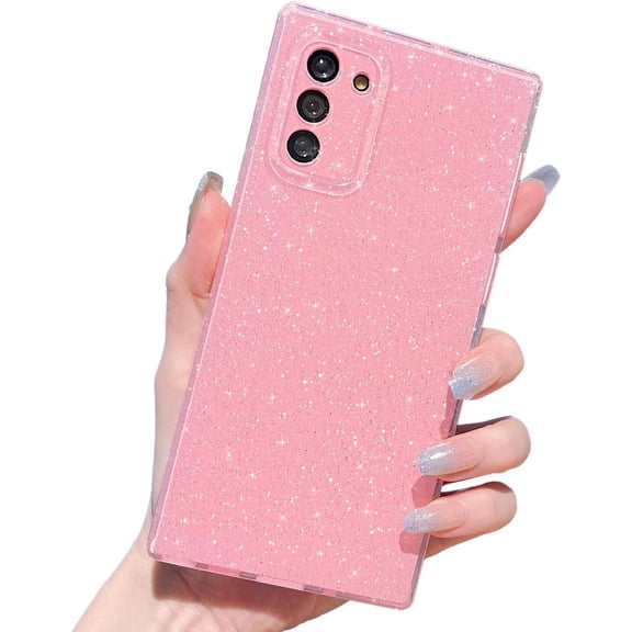 Compatible with Samsung Galaxy Note 10 Case,Cute Bling Glitter Thin Slim Shockproof TPU Sparkly Cover for Women Girl for Galaxy Note 10 6.4 INCH-Pink