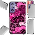 thumbnail image 1 of Compatible with Samsung Galaxy S21 5G Hybrid Fusion Guard Phone Case Cover (Pink Heart Zebra), 1 of 1