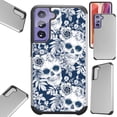 thumbnail image 1 of Compatible with Samsung Galaxy S21 5G Hybrid Fusion Guard Phone Case Cover (Skull Flower), 1 of 1