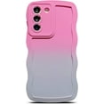 thumbnail image 1 of Compatible with Samsung Galaxy S21 FE 5G Case,Cute Gradient Color Curly Wave Frame Shockproof Protective Cases Soft Cover (Purple Gray), 1 of 12