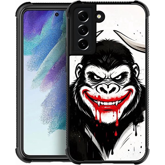 Compatible with Samsung Galaxy S22 Case Non Slip Screen Lens Protection Case for Girl Boy Cute Pattern Gorilla Angry Animal