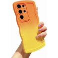 thumbnail image 1 of Compatible with Samsung Galaxy S22 Ultra 5G Phone Case,Cute Gradient Case Curly Wave Frame Case Camera Protection Soft Shockproof Cover (e), 1 of 9