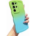 thumbnail image 1 of Compatible with Samsung Galaxy S22 Ultra 5G Phone Case,Cute Gradient Case Curly Wave Frame Case Camera Protection Soft Shockproof Cover (f), 1 of 8