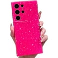 thumbnail image 1 of Compatible with Samsung Galaxy S23 Ultra Case, Cute Glitter Sparkly Bling Phone Cover for Women Girls (Hot Pink), 1 of 7