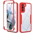 thumbnail image 1 of Compatible with Samsung Galaxy S23 Ultra Clear Case with Screen Protector Full Body Protection Case-Red, 1 of 6