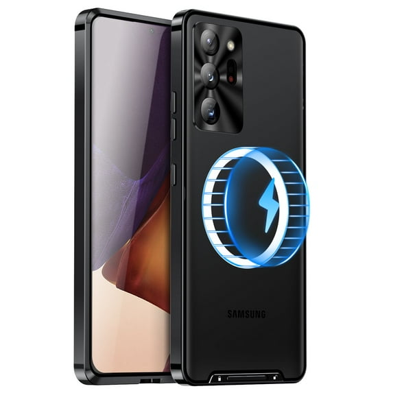 Compatible with Samsung Galaxy S23 Ultra Magnetic Magsafe Case with Camera Lens Protector Slim Thin Shockproof Case-Black