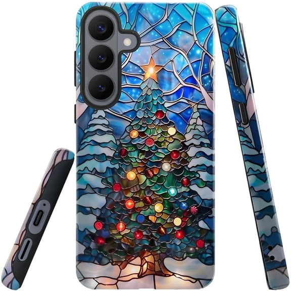 Compatible with Samsung Galaxy S26,Glossy Dual-Layer Protection with Phone Case Cover - Christmas Tree Star Winter