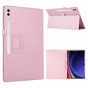 Compatible with Samsung Galaxy Tab S10 Ultra Protective Case Bi-fold Stand Leather Tablet Case Litchi Texture