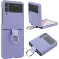 thumbnail image 1 of Compatible with Samsung Galaxy Z Flip 4 5G Case Shockproof Silicone Soft Cover for Girls Women -Purple, 1 of 6
