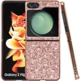 thumbnail image 1 of Compatible with Samsung Galaxy Z Flip 5 Case Glitter Bling Samsung Z Flip 5 Phone Case for Girls Cute Bumper Shockproof Protective Cases (Rose Gold), 1 of 14