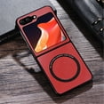 thumbnail image 1 of Compatible with Samsung Galaxy Z Flip 5 Magnetic Magsafe Case Leather Slim Business Case-Red, 1 of 9