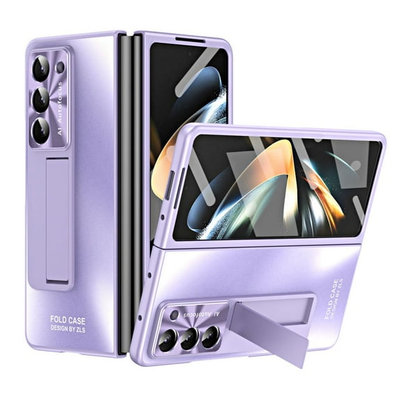 Compatible with Samsung Galaxy Z Fold 5 Case with Screen Protector Kickstand Full Protective Cover-Purple