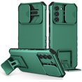 thumbnail image 1 of Compatible with Samsung S20 FE Case with Slide Camera Cover, Samsung Galaxy S20 FE 5G Phone Case with Stand Shockproof Hard PC Cases (Dark Green), 1 of 14