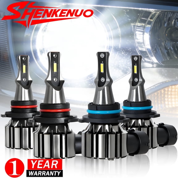 Compatible with Saturn Vue 2002-2007 LED Headlight Bulbs High/Low Beam 6000K White 4Pcs Super Bright Plug-and-Play