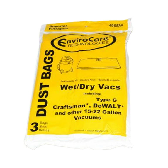 Compatible with Shop Vac 15-22 Gallon Vacuum Cleaner Paper Bags 12PK :- 495SW