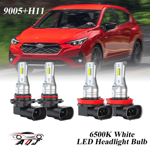 Compatible with Subaru Impreza 2008-2014 LED Headlight Bulbs KIT High Low Beam Combo (Pack of 4) , 6500K White 10,000LM Super Bright, Plug and Play