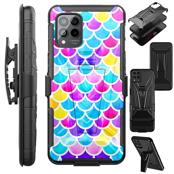 Compatible with T-Mobile REVVL 6 Pro 5G | REVVL 6X Pro 5G; Hybrid Luxguard Holster Phone Case Cover (Mermaid Colorful)
