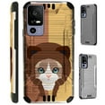 thumbnail image 1 of Compatible with TCL 40 XE 5G | TCL 40 NXTPAPER 5G | TCL 40 R 5G; Brushed Metal Texture Hybrid Silver Guard Phone Case Cover (Hat Cat Ragdoll), 1 of 2