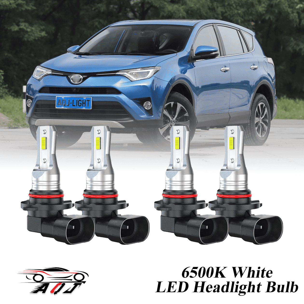 Compatible with Toyota RAV4 2006-2018 LED Headlight Bulbs KIT High Low Beam Combo (Pack of 4) , 6500K White 10,000LM Super Bright, Plug and Play