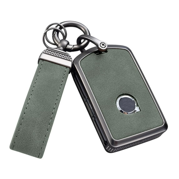 Compatible with Volvo Key Fob Cover with Keychain Leather Key Case Protector for Volvo XC90, XC60, XC40, S60, S90, V60, V90, Polestar 1, Polestar 2