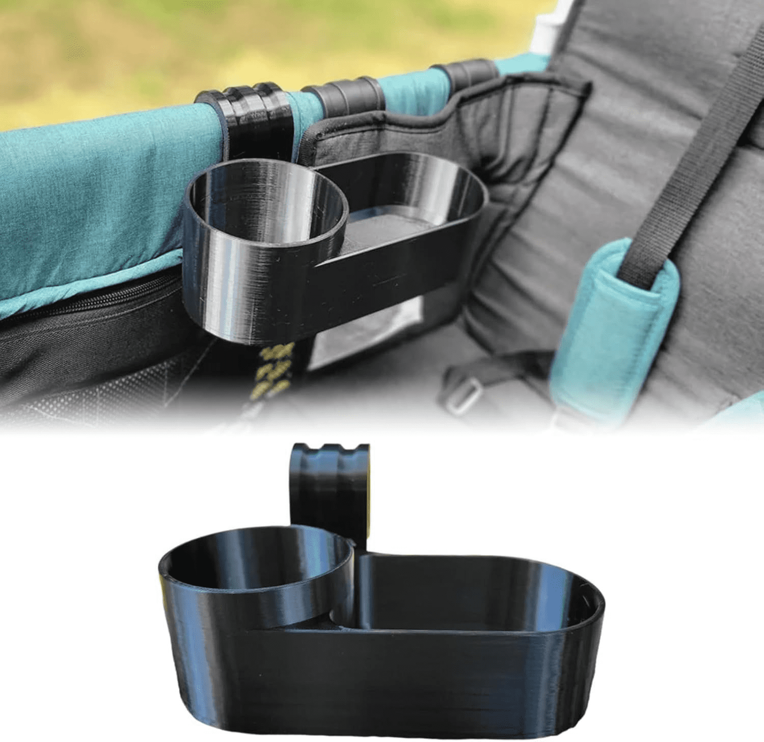 Compatible with Wonderfold Wagon W4 & W2 Snack Tray Cup Holder - Side-Mounted Organizer with Drink Holders, Space-Saving Stroller Accessory