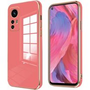 Compatible with Xiaomi 12 Lite Case Silicone Pink, Plating for Xiaomi 12 Lite Phone Case Shockproof Thin and Soft Cover Red