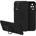 thumbnail image 1 of Compatible with Xiaomi Poco F4 Case Silicone Shockproof TPU Phone Cases for Xiaomi Poco F4 Anti-Scratch Protective Case with Ring (Black), 1 of 7