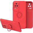 thumbnail image 1 of Compatible with Xiaomi Poco F4 Case Silicone Shockproof TPU Phone Cases for Xiaomi Poco F4 Anti-Scratch Protective Case with Ring (Red), 1 of 14