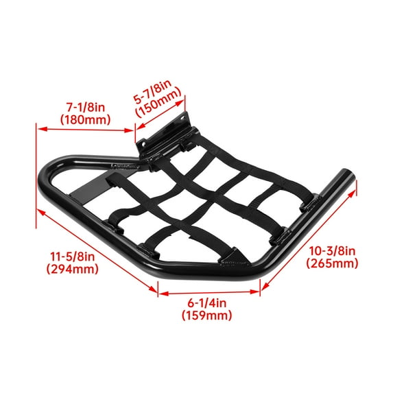 Compatible with Yam aha Raptor 700 YFM700 YFM700R Nerf Bars Side Steps – Black Frame with Black Mesh Netting