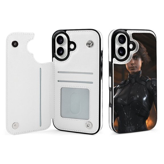 Compatible with iPhone 11 12 13 mini 14 15 16 Pro Max Plus Wallet Case with Card Holder, PU Leather Kickstand Card Slots Case ( Agent, iPhone 16)