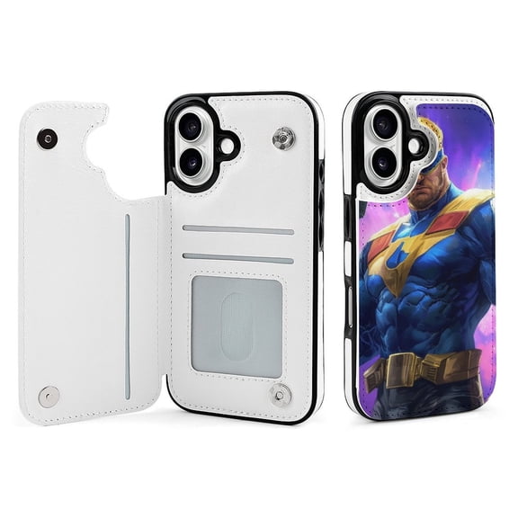 Compatible with iPhone 11 12 13 mini 14 15 16 Pro Max Plus Wallet Case with Card Holder, PU Leather Kickstand Card Slots Case ( Hero, iPhone 12 Pro)