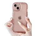 thumbnail image 1 of Compatible with iPhone 11 Case,Curly Wave Frame Case Candy Color Transparent Phone Case for iPhone 11,Light Pink, 1 of 9