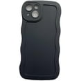 thumbnail image 1 of Compatible with iPhone 11 Pro Case, Solid Color Cute Curly Wave Matte Soft Silicone Shockproof Bumper Case for iPhone 11 Pro, Black, 1 of 7