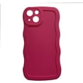 thumbnail image 1 of Compatible with iPhone 11 Pro Case, Solid Color Cute Curly Wave Matte Soft Silicone Shockproof Bumper Case for iPhone 11 Pro, Red, 1 of 6