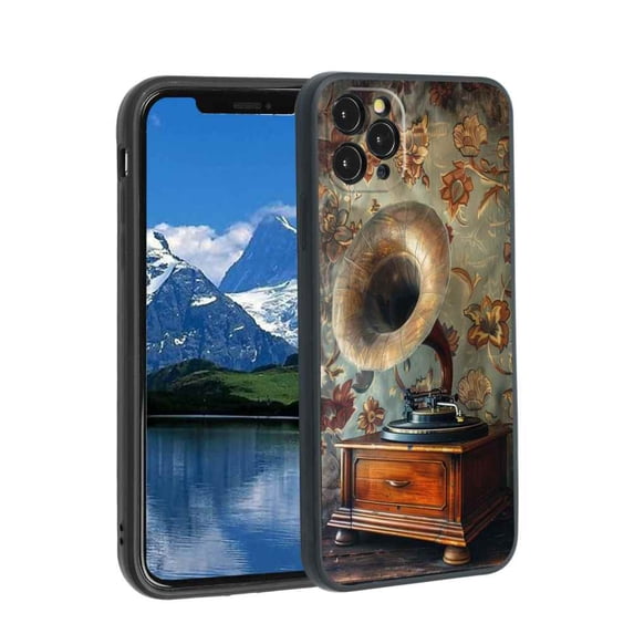 Compatible with iPhone 11 Pro Phone Case, Vintage-gramophone-melodies-4 Case Silicone Protective for Teen Girl Boy Case for iPhone 11 Pro