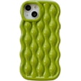 thumbnail image 1 of Compatible with iPhone 11 for Women/Girls, Cute Glossy 3D Water Ripple Pattern Phone Case Anti-Scratch Shockproof for iPhone 11, Green, 1 of 8