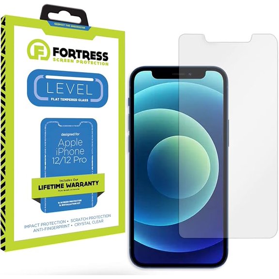 Compatible with iPhone 12/12 Pro Screen Protector [9H Tempered Glass] Anti-Scratch, Impact Protection [Lifetime Replacements] Anti-Fingerprint