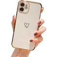 thumbnail image 1 of Compatible with iPhone 12 Case, Cut Cartoon Soft Silicone Love Heart Pattern Slim Protective Shockproof Girls Women Case Cover for iPhone 12 -White, 1 of 9