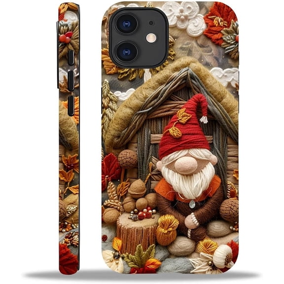 Compatible with iPhone 12 Case, Fall Men Embroidery 12 2 in 1 Silicone Mixed Hard Pc Case, Durable Shock-Proof Protection Pattern Design