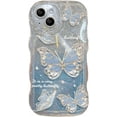 thumbnail image 1 of Compatible with iPhone 12 Case for Women/Girls, Cute Butterfly Glitter Bling Anti-Scratch Shockproof Case for iPhone 12, Blue, 1 of 16