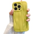 thumbnail image 1 of Compatible with iPhone 12 Case for Women/Girls, Cute Solid Candy Colours Wave Simple Skin Feeling Anti-Scratch Shockproof Case for iPhone 12, Yellow, 1 of 9