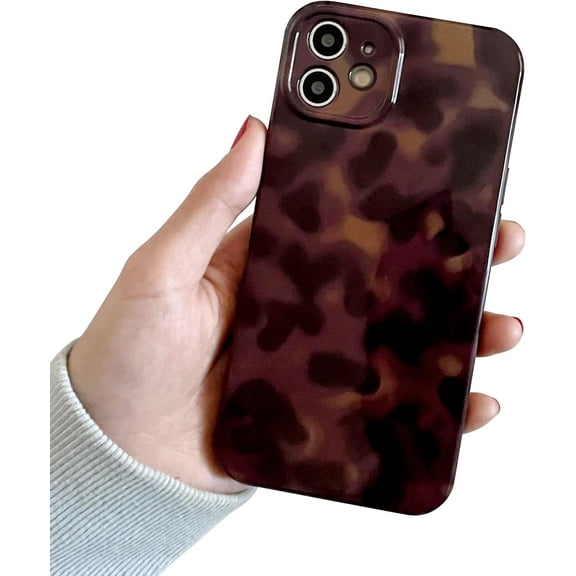 Compatible with iPhone 12 Case with Cute Fashion Brown Cool Amber Design Simple Case for Soft TPU Slim Protection Case for iPhone 12-Amber