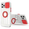 thumbnail image 1 of Compatible with iPhone 12 Case with Ring Holder for Girl Women,Clear Silicone Shockproof Soft TPU Back Slide Camera Cover Case for iPhone 12 6.1 inch, 1 of 7