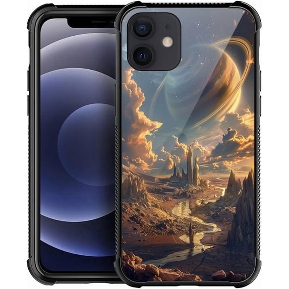 Compatible with iPhone 12 Mini Case, Desert River Earth for Men Woman, Anti-Scratch Soft TPU Shockproof Unique Protective Cover Pattern Design