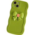 thumbnail image 1 of Compatible with iPhone 12 Pro Case for Women/Girls, Cute Bowtie Curly Wave Soft Silicone Shockproof Case for iPhone 12 Pro, Green, 1 of 7