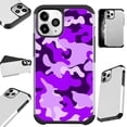 thumbnail image 1 of Compatible with iPhone 12 Pro Max Hybrid Fusion Guard Phone Case Cover (Purple Camouflage), 1 of 1