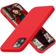 thumbnail image 1 of Compatible with iPhone 12 Pro Max case, Silicone Ultra Slim Shockproof Phone Case with [Soft Anti-Scratch Microfiber Lining], 6.7 inch, Red, 1 of 14