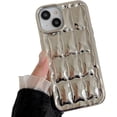 thumbnail image 1 of Compatible with iPhone 12 for Women/Girls, Cute 3D Plaid Anti-Scratch Shockproof Soft Silicone Phone Case for iPhone 12, Silver, 1 of 8
