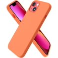 thumbnail image 1 of Compatible with iPhone 13 Case 6.1, Slim Liquid Silicone 3 Layers Full Covered Soft Gel Rubber Case Cover 6.1 inch-Orange, 1 of 11